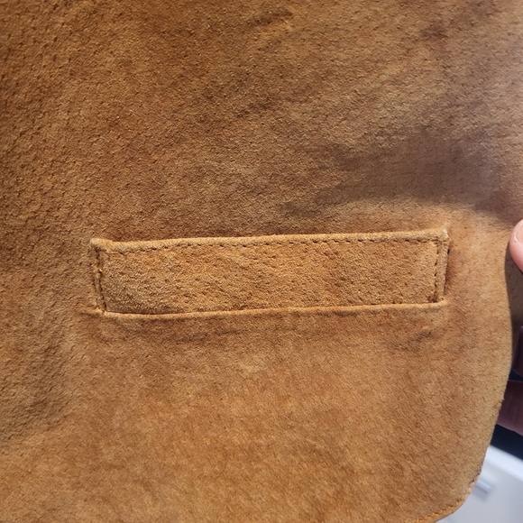 Vintage The Dual Control Suede Leather Button Vest Brown Size Medium - Picture 5 of 7